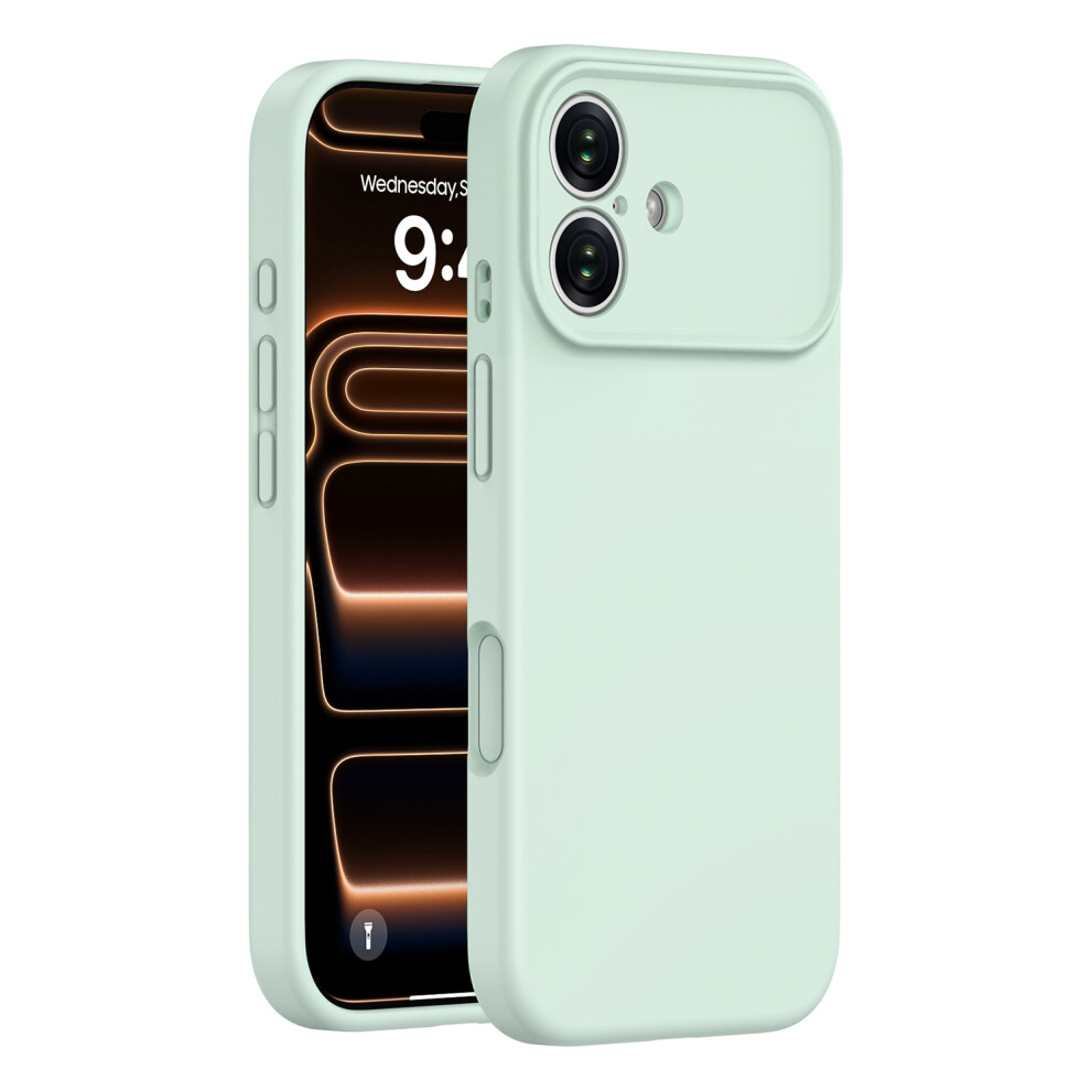 (Green) For Iphone 17 Case Precision Fit Pc + Liquid Silicone Protective Phone Cover With Microfiber Lining Green 6914292204937
