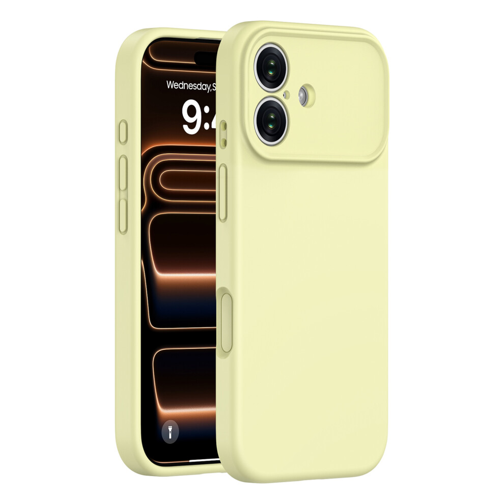 (Yellow) For Iphone 17 Case Precision Fit Pc + Liquid Silicone Protective Phone Cover With Microfiber Lining Yellow 6914291283650