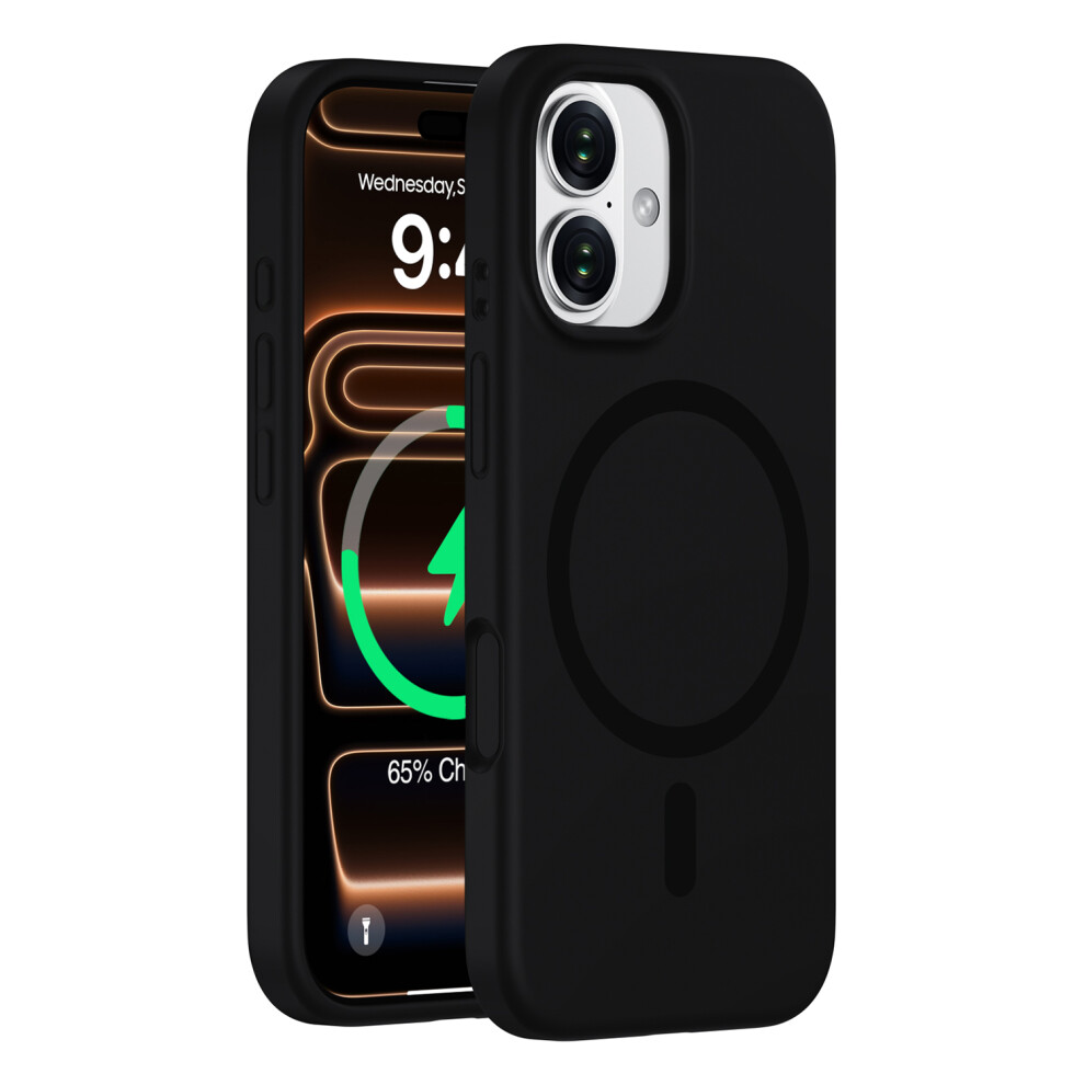 (Black) For Iphone 17 Case Compatible With Magsafe Pc + Liquid Silicone Phone Cover Black 6914294257740