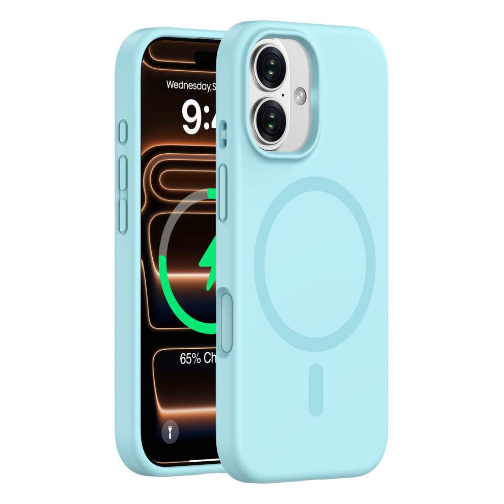 (Blue) For Iphone 17 Case Compatible With Magsafe Pc + Liquid Silicone Phone Cover Blue 6914296095821