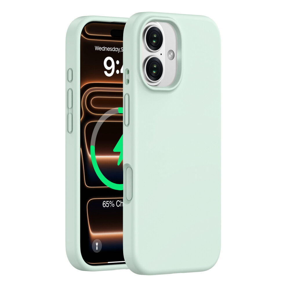 (Green) For Iphone 17 Magnetic Case Pc + Liquid Silicone Anti-Scratch Phone Cover Green 6914295052962