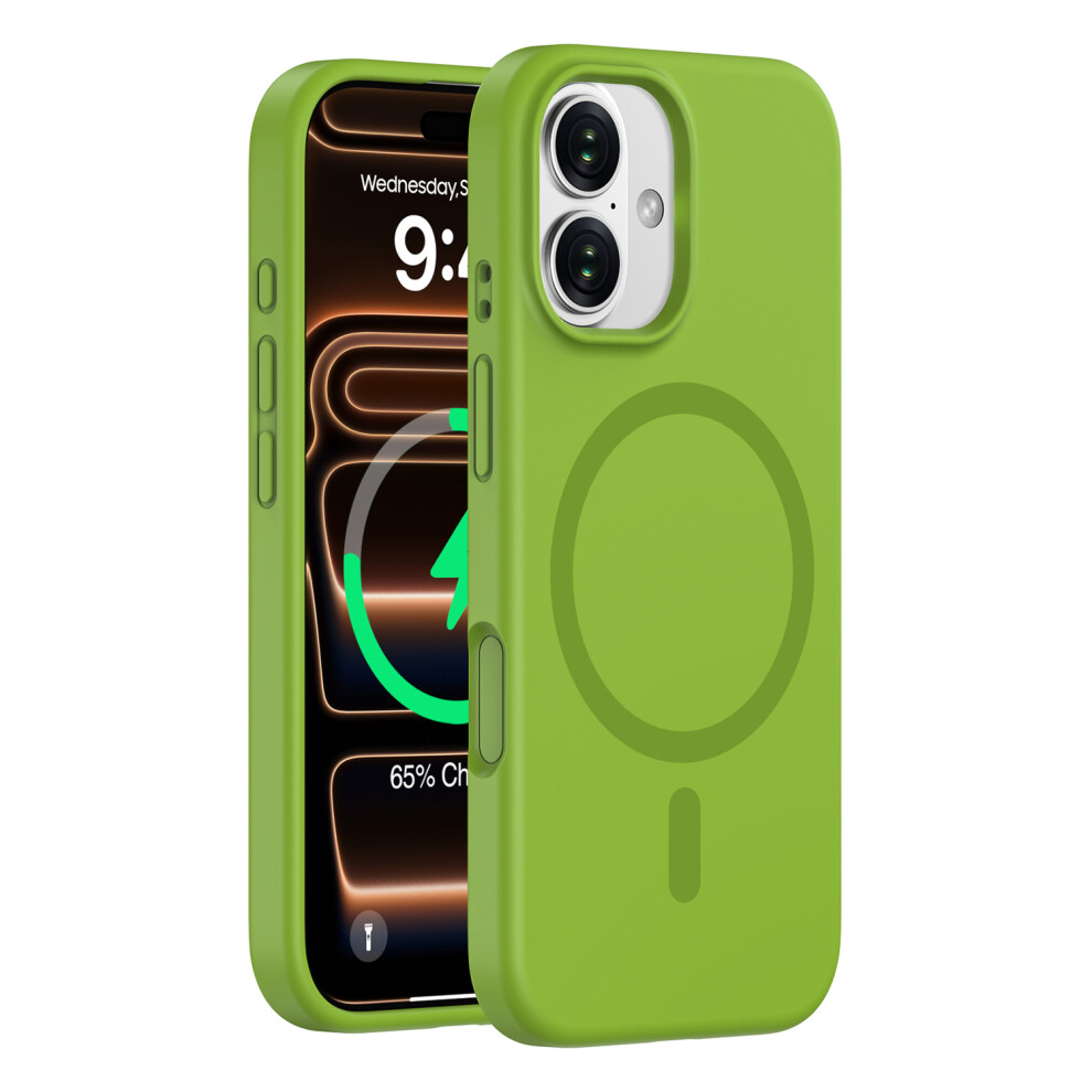 (Green) For Iphone 17 Case Compatible With Magsafe Pc + Liquid Silicone Phone Cover Green 6914290944026