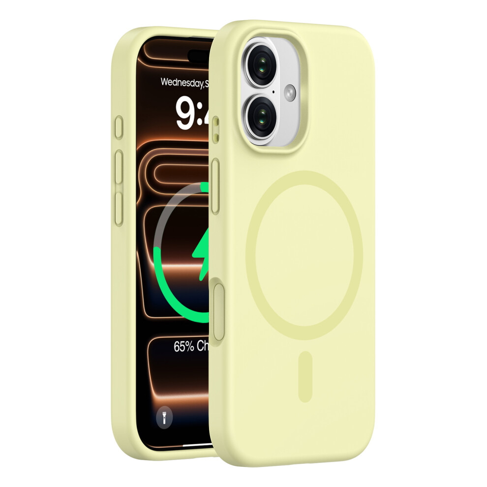 (Yellow) For Iphone 17 Case Compatible With Magsafe Pc + Liquid Silicone Phone Cover Yellow 6914298465509