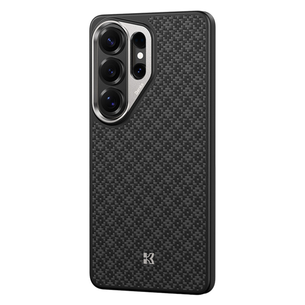Phone Cover Y2 For Samsung Galaxy S26 Ultra Magnetic Case Woven Texture Aramid F - Black 6914298146255