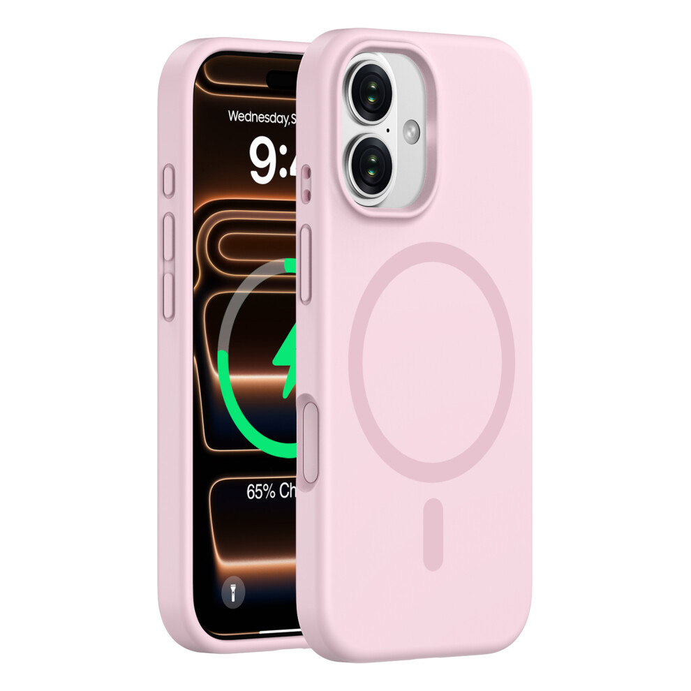 (Pink) For Iphone 17 Case Compatible With Magsafe Pc + Liquid Silicone Phone Cover Pink 6914297630298