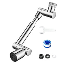 Swivel Faucet Extender Bathroom Sink with Guard Strainer Robot Arm Extension Faucet 1440 Robot Arm Faucet