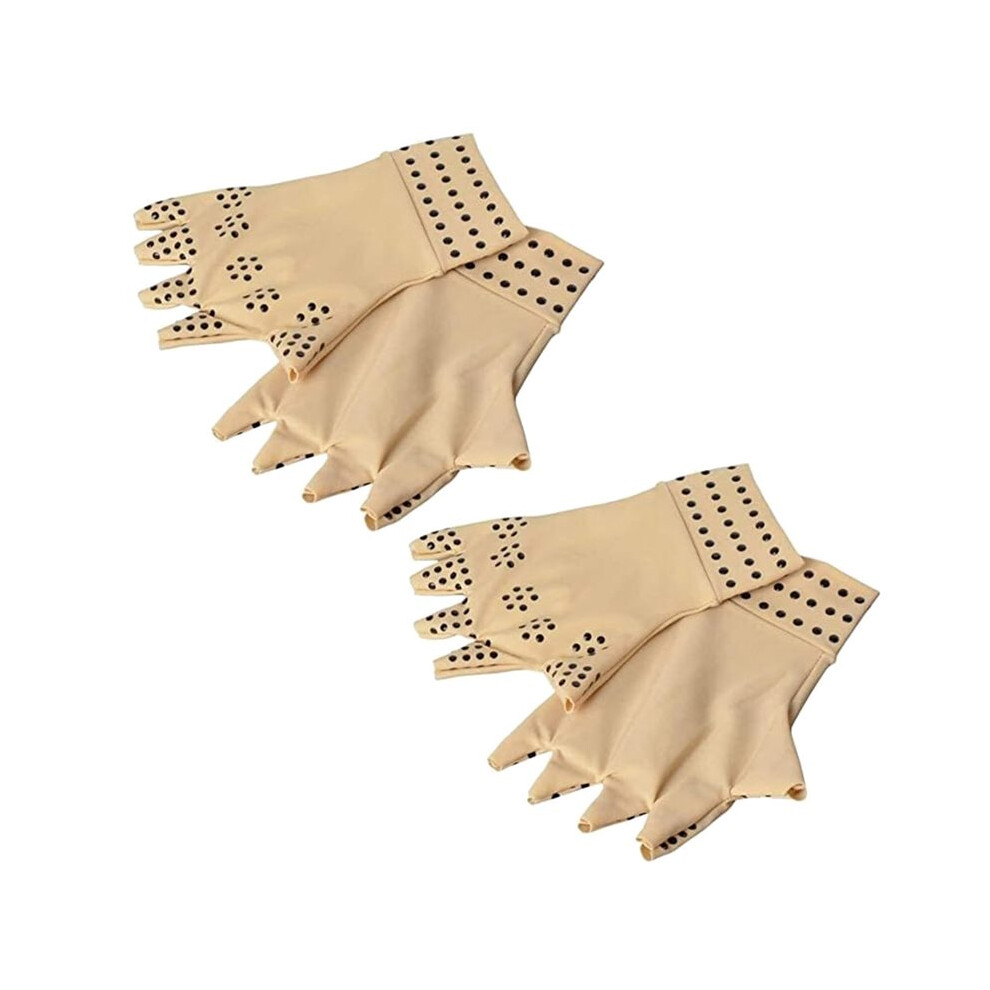 2Pairs Compression Gloves Magnetic Anti-Arthritis Fingerless Gloves Relief Hand Heal Joints Pain