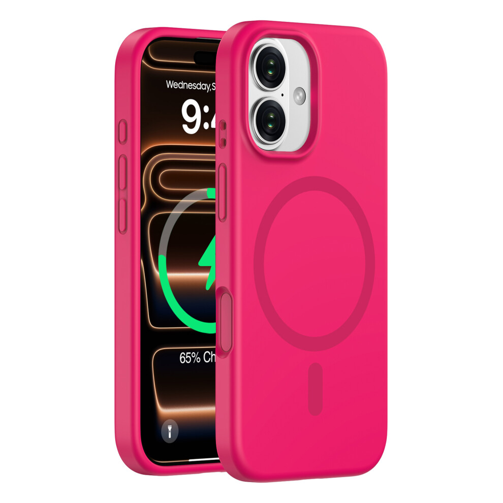 (Fluorescent ) For Iphone 17 Case Compatible With Magsafe Pc + Liquid Silicone Phone Cover Red 6914295641609