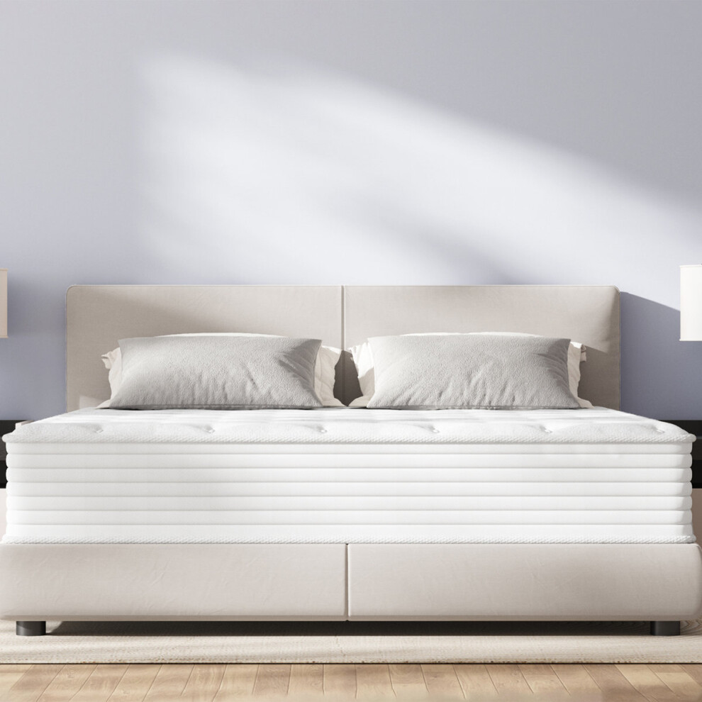 Bedbew (King Mattress 150X200x30cm) 5Ft Pocket Sprung Memory Foam Mattress Medium Firm 150 X 200 X 30Cm