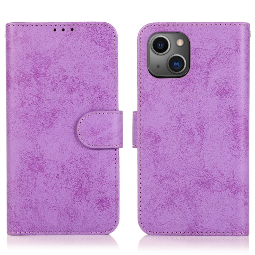 (Purple) For Iphone 15 Wallet Case Retro Matte Magnetic Detachable Pu Leather Tpu Phone Cover Purple 6914299749615