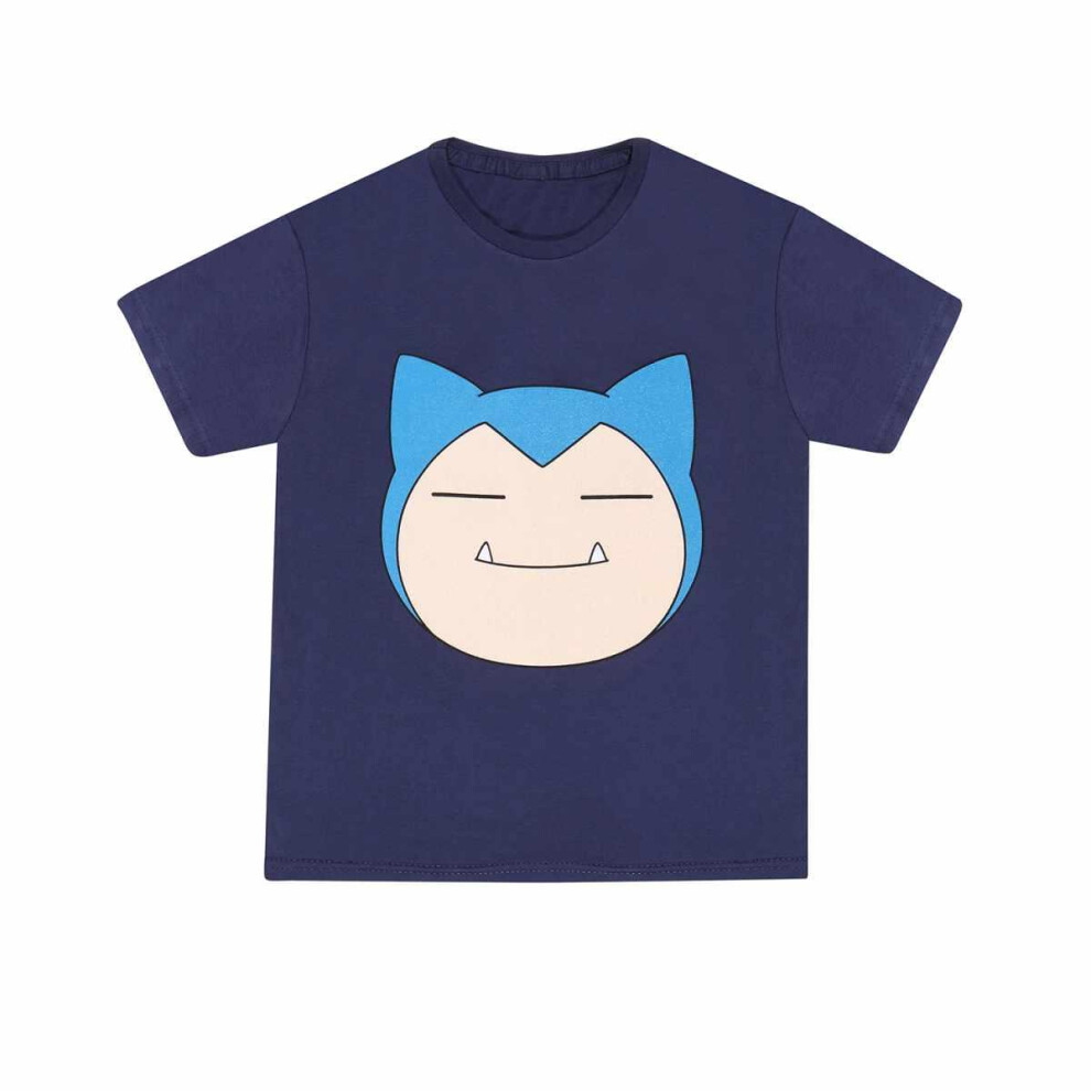 Pokémon (12-13 Years, Navy) Pokemon Childrens/Kids Snorlax T-Shirt Blue,Multicoloured