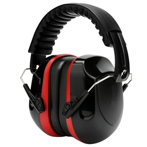 Adjustable Noise Cancelling Ear Muffs for Adults, SNR 33dB, Ideal for Construction and Shooting Red