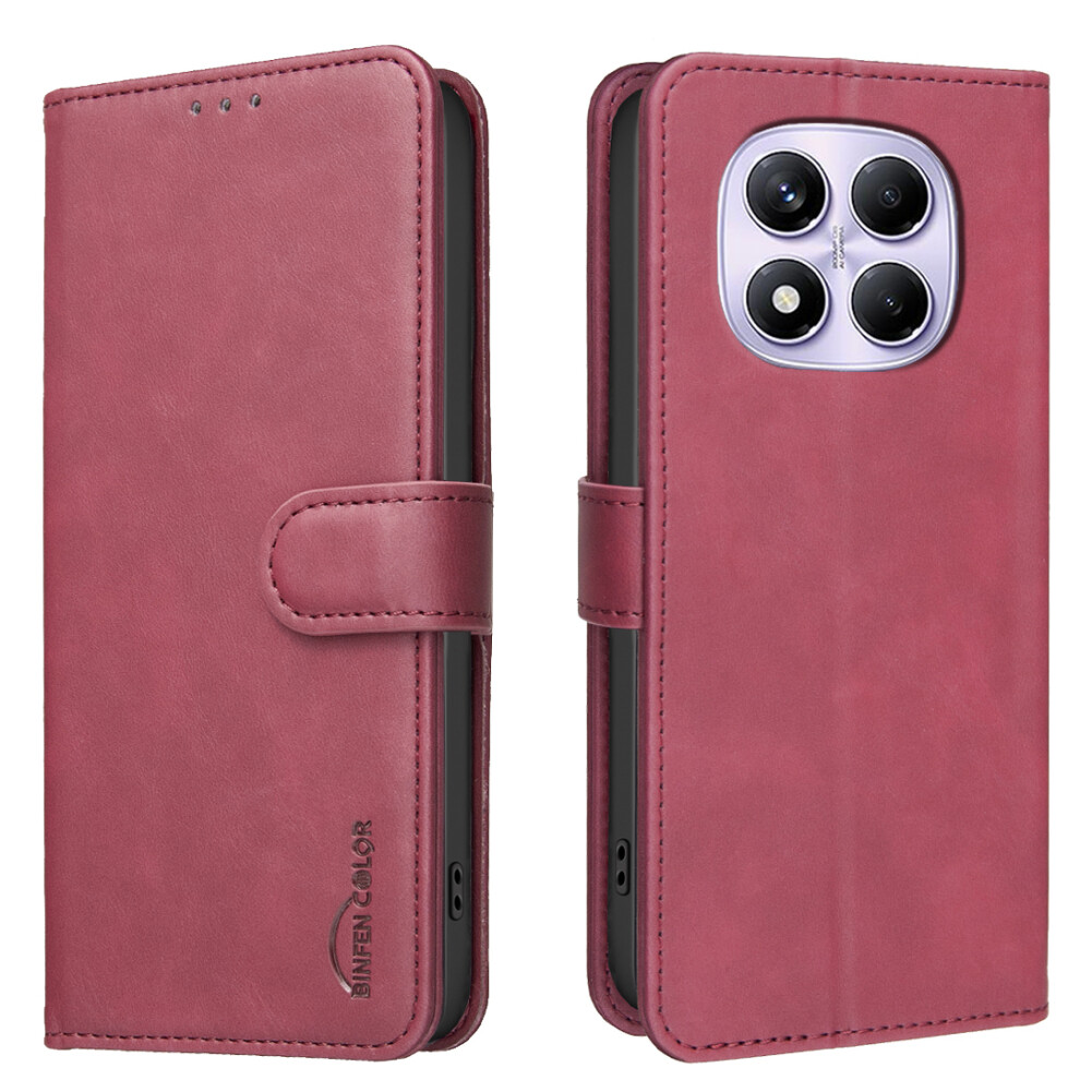 (Red) For Xiaomi Mi Note 14 Pro 4G Bf37 Case Rfid Blocking Wallet Stand Leather Phone Cover Red 6914295767774