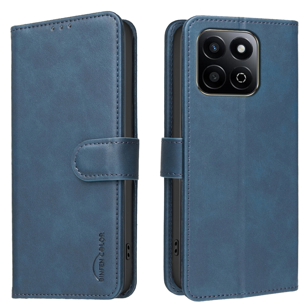 (Blue) For Honor X7c 4G / Honor X7c 5G Bf37 Case Rfid Blocking Wallet Stand Leather Phone Cover Blue 6914291680404