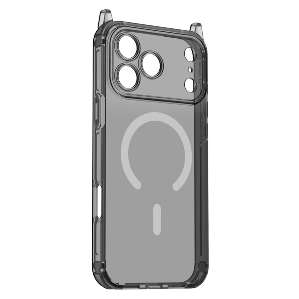 (Transparent ) For Iphone 17 Pro Magnetic Case Tpu Shockproof Clear Phone Cover With Removable Corner Pads Compatible With Magsafe Black 6914298146668