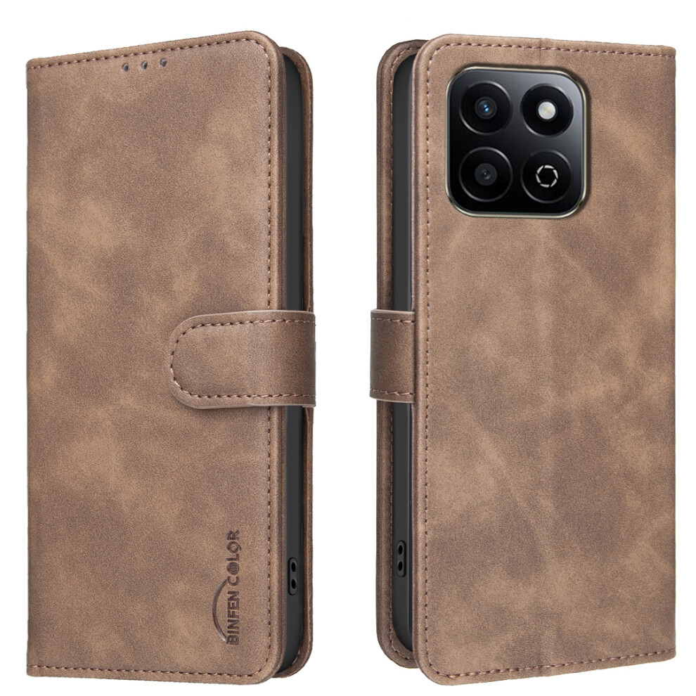 (Brown) For Honor X7c 4G / Honor X7c 5G Bf37 Case Rfid Blocking Wallet Stand Leather Phone Cover Brown 6914292473784