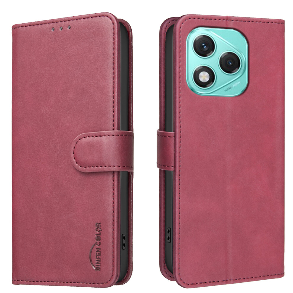 (Red) For Honor 400 Lite 5G Bf37 Case Rfid Blocking Wallet Stand Leather Phone Cover Red 6914293947369