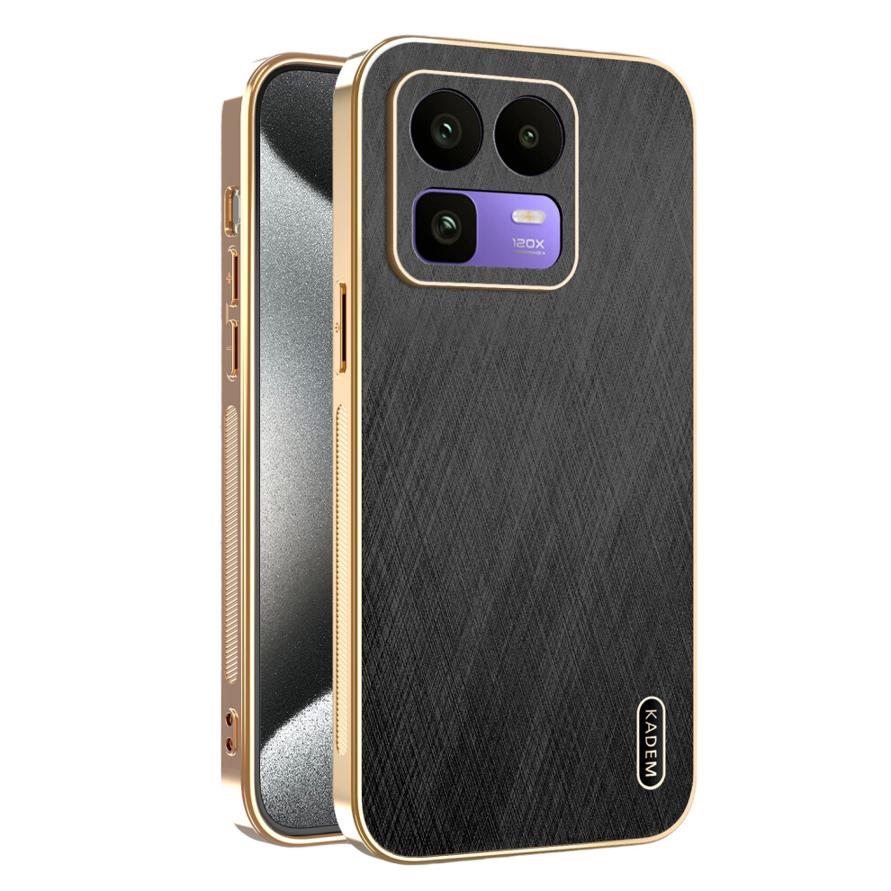 (Black) Kadem For Realme Neo8 5G Case Electroplating Silk Texture Pu + Tpu Phone Back Cover Black 6914294305328