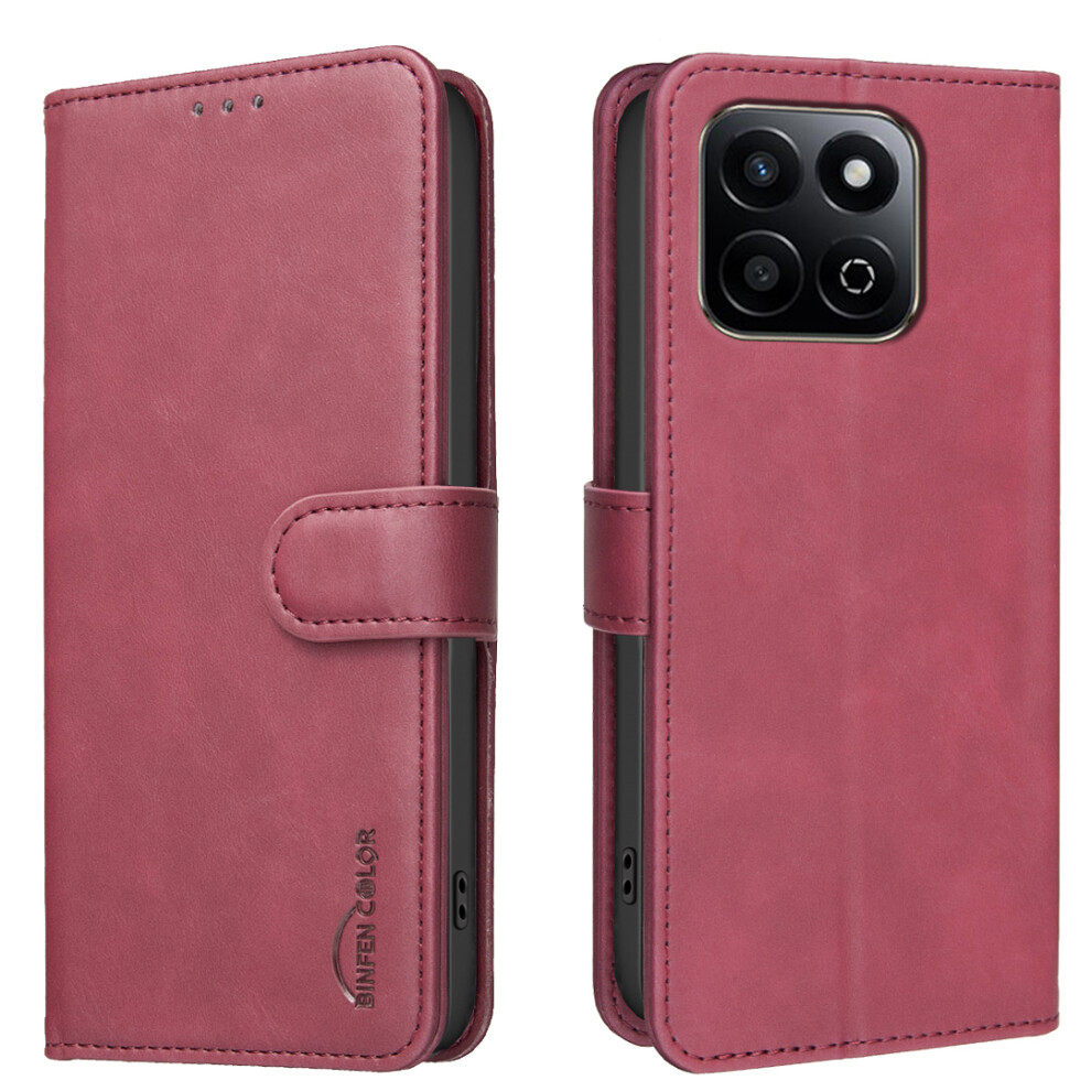 (Red) For Honor X7c 4G / Honor X7c 5G Bf37 Case Rfid Blocking Wallet Stand Leather Phone Cover Red 6914294672086