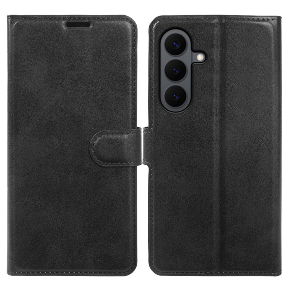 (Black) For Samsung Galaxy S26 Case Stand Wallet Calf Texture Pu Leather Flip Phone Cover Black 6914295942737