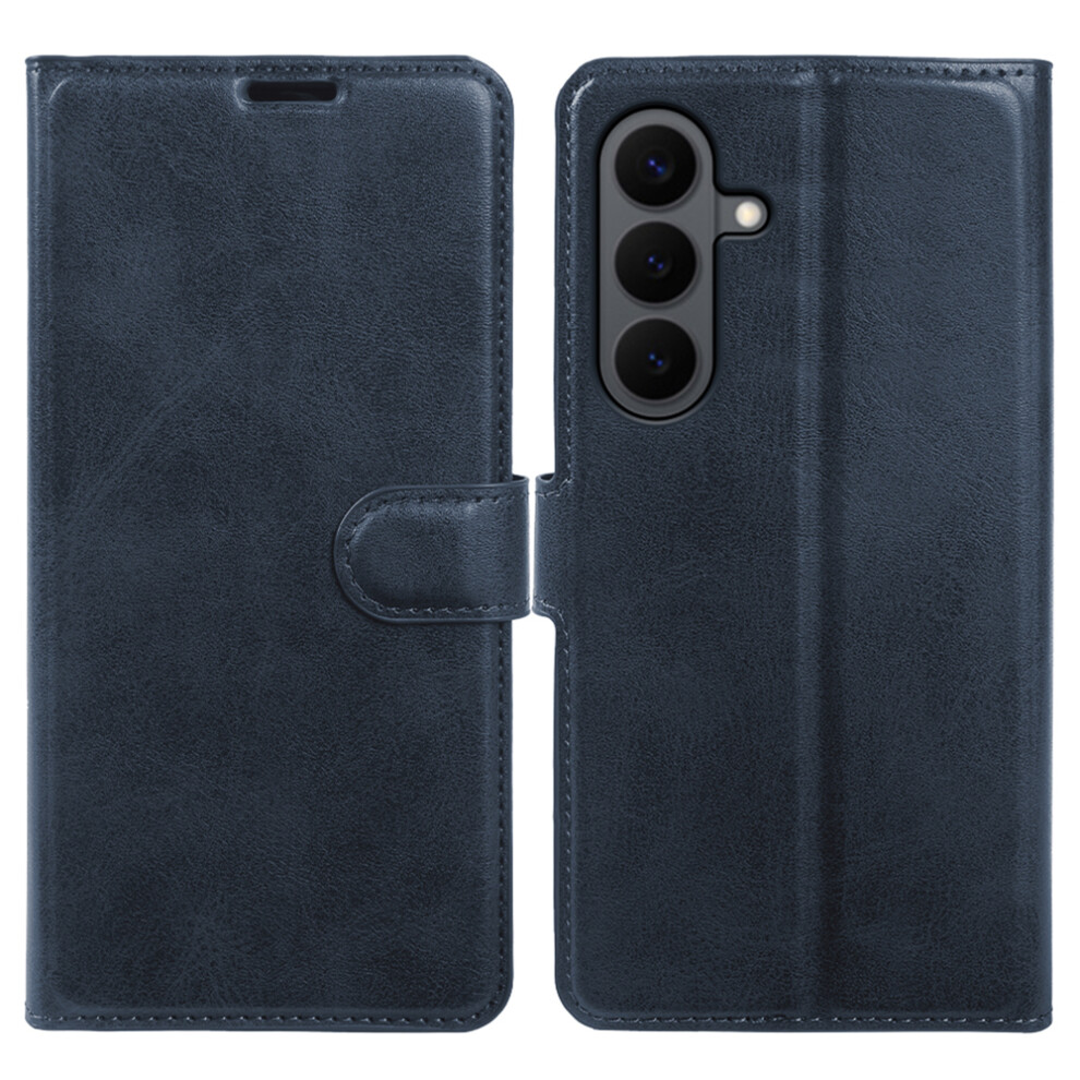 (Blue) For Samsung Galaxy S26 Case Stand Wallet Calf Texture Pu Leather Flip Phone Cover Blue 6914293088475