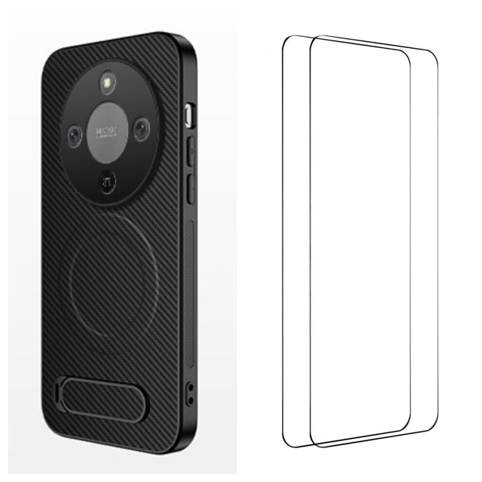 (Black) Wanlonfeng For Honor X70 5G / Honor X9d 5G / Honor Magic8 Lite 5G Magnetic Case With 2Pcs Tempered Glass Films Qt1 Seri Black 6914291224936