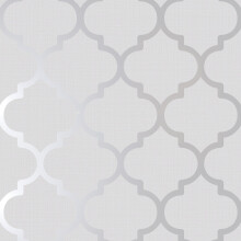 Grey Silver Trellis Wallpaper Metallic Shimmer Feature Wall