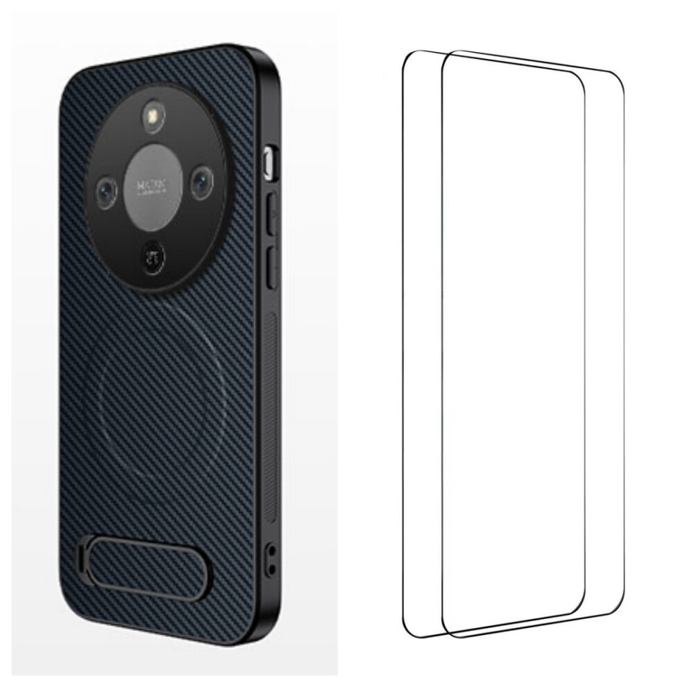 (Sapphire) Wanlonfeng For Honor X70 5G / Honor X9d 5G / Honor Magic8 Lite 5G Magnetic Case With 2Pcs Tempered Glass Films Qt1 Seri Blue 6914293940926