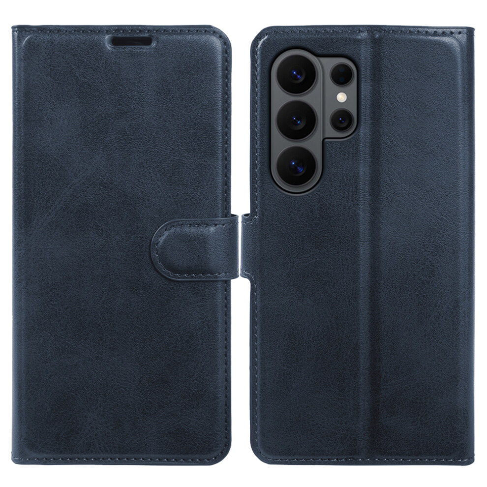(Blue) For Samsung Galaxy S26 Ultra Case Stand Wallet Calf Texture Pu Leather Flip Phone Cover Blue 6914297323770