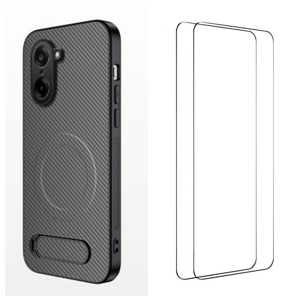 (Grey) Wanlonfeng For Oneplus Ace 5 Racing 5G / Oneplus Nord Ce5 5G Magnetic Case With 2Pcs Tempered Glass Films Qt1 Series Ki Grey 6914292059377