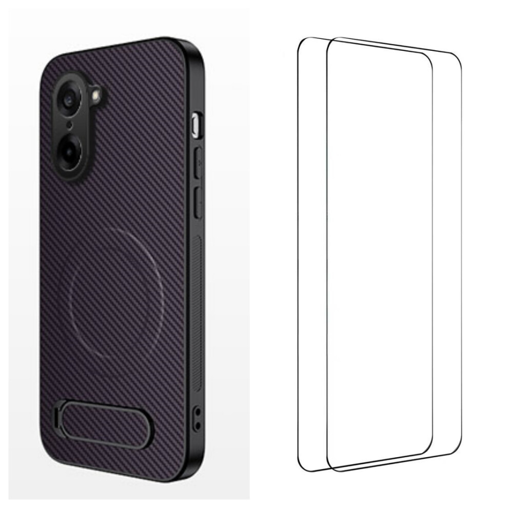 (Purple) Wanlonfeng For Oneplus Ace 5 Racing 5G / Oneplus Nord Ce5 5G Magnetic Case With 2Pcs Tempered Glass Films Qt1 Series Ki Purple 6914293571151