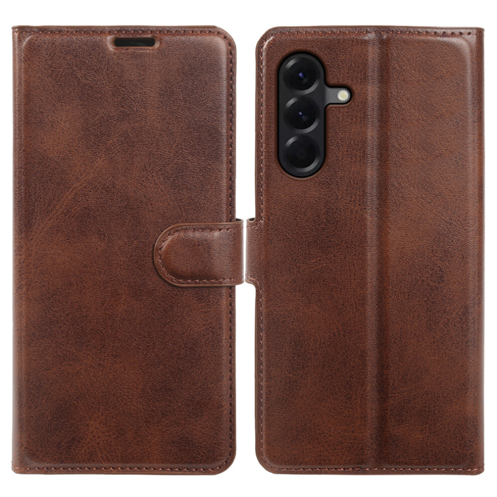 (Brown) For Samsung Galaxy A57 5G Case Stand Wallet Calf Texture Pu Leather Flip Phone Cover Brown 6914296011395