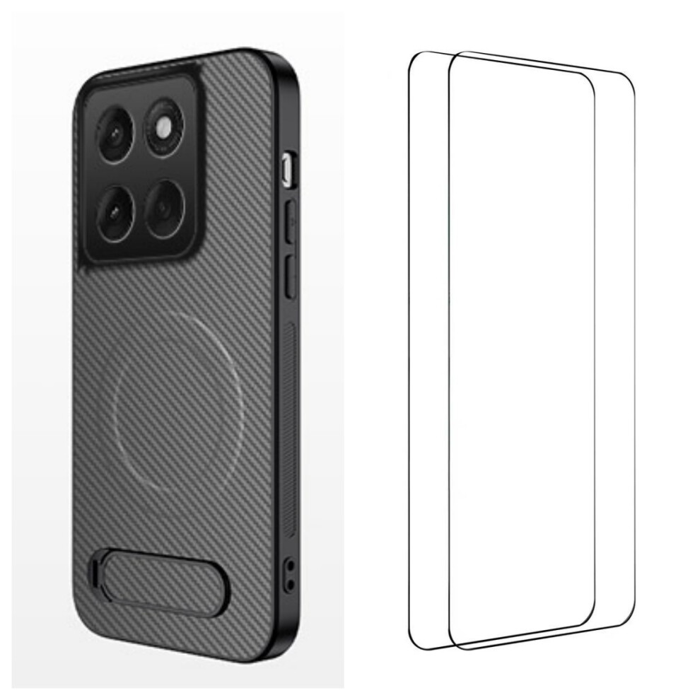 (Grey) Wanlonfeng For Motorola Edge 60 Fusion 5G / Motorola Edge 60 5G Magnetic Case With 2Pcs Tempered Glass Films Qt1 Series Grey 6914291117788