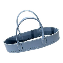 Poignée de sac à tricoter en cuir PU, remplacement de-Bleu