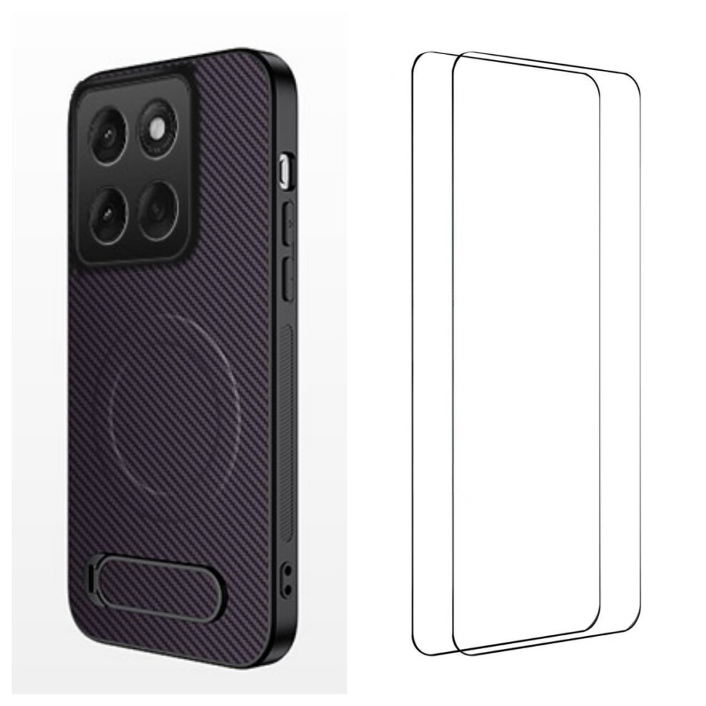 (Purple) Wanlonfeng For Motorola Edge 60 Fusion 5G / Motorola Edge 60 5G Magnetic Case With 2Pcs Tempered Glass Films Qt1 Series Purple 6914298250853