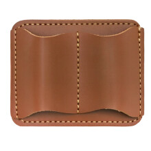 Retro PU Leather Double Pen Case Easy Open Close-1