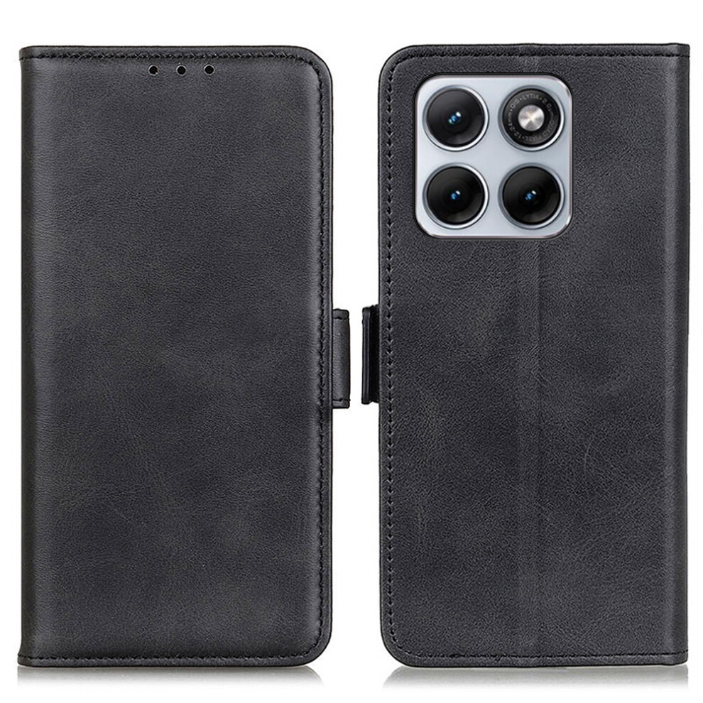 (Black) For Motorola Edge 70 Fusion+ 5G / Edge 70 Fusion 5G Case Stand Cowhide Texture Pu Leather Phone Cover Black 6914298760970