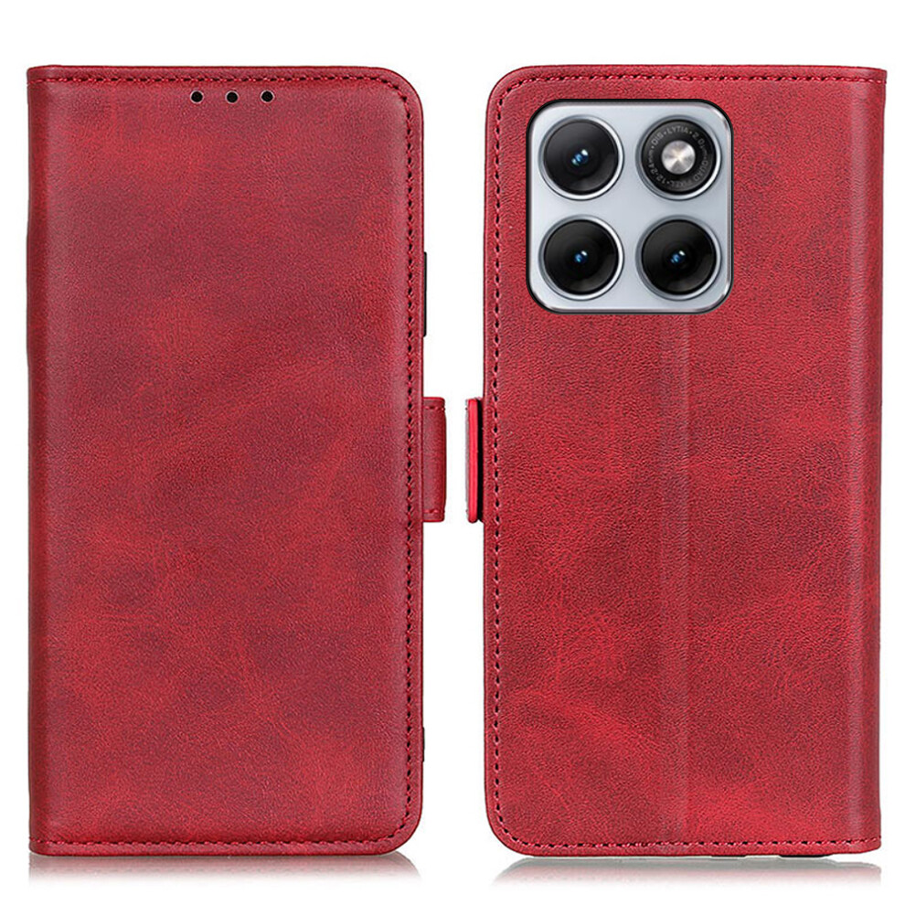 (Red) For Motorola Edge 70 Fusion+ 5G / Edge 70 Fusion 5G Case Stand Cowhide Texture Pu Leather Phone Cover Red 6914294164352