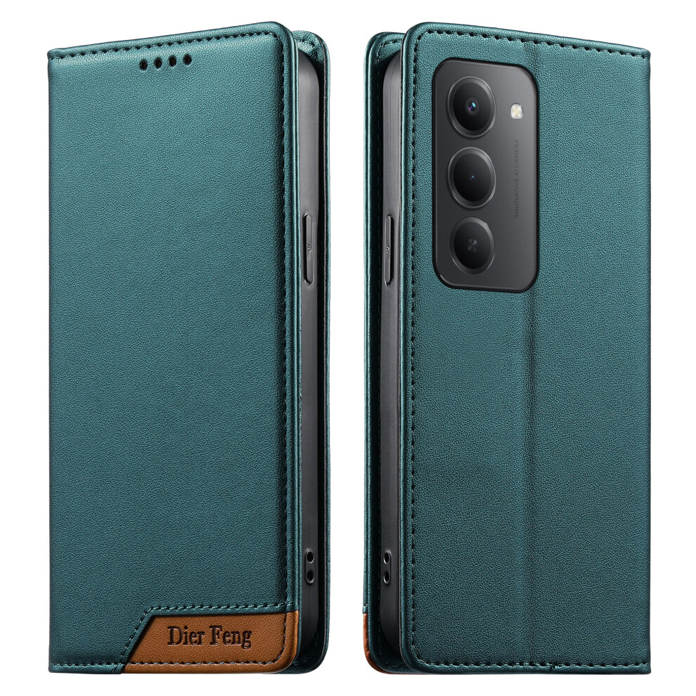 (Green) Df-018 For Xiaomi Redmi 15 5G (Global) (169Mm) Case Rfid Blocking Wallet Leather Phone Cover With Color Splicing Logo Co Green 6914295370196