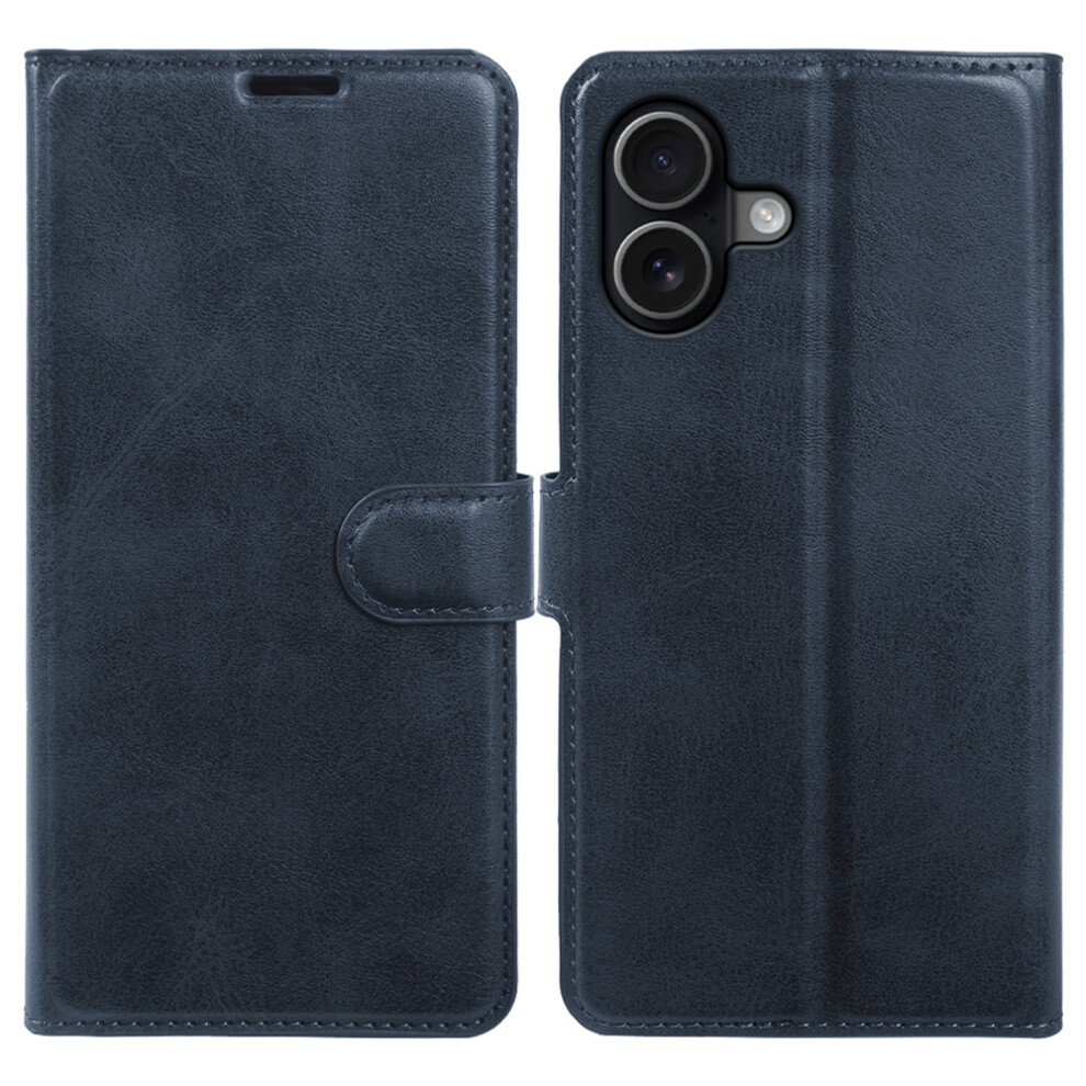 (Blue) For Iphone 16 Case Stand Wallet Calf Texture Pu Leather Flip Phone Cover Blue 6914296065633