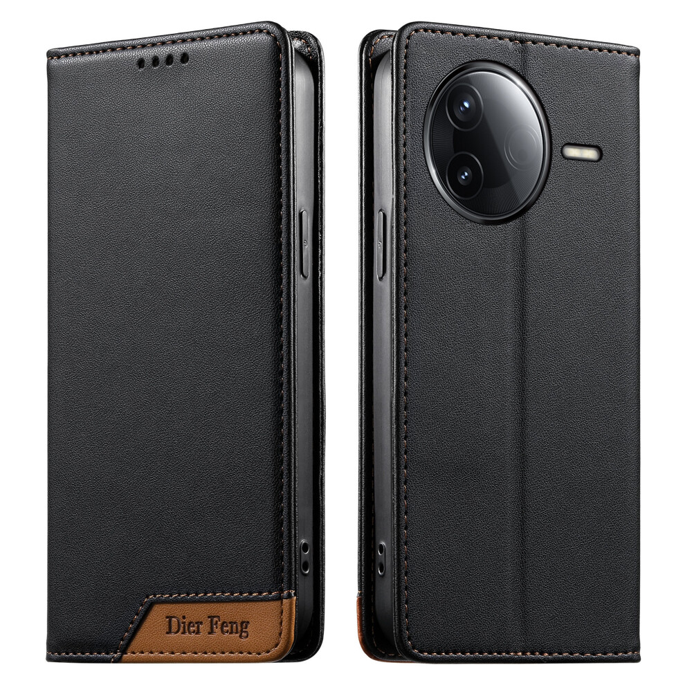 (Black) Df-018 For Xiaomi Redmi K80 5G / Poco F7 Pro 5G / K80 Pro 5G / Poco F7 Ultra 5G Case Rfid Blocking Wallet Leather Black 6914299715504