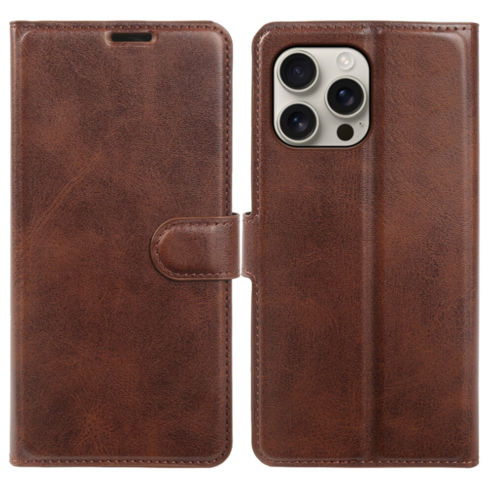(Brown) For Iphone 16 Pro Max Case Stand Wallet Calf Texture Pu Leather Flip Phone Cover Brown 6914290344000