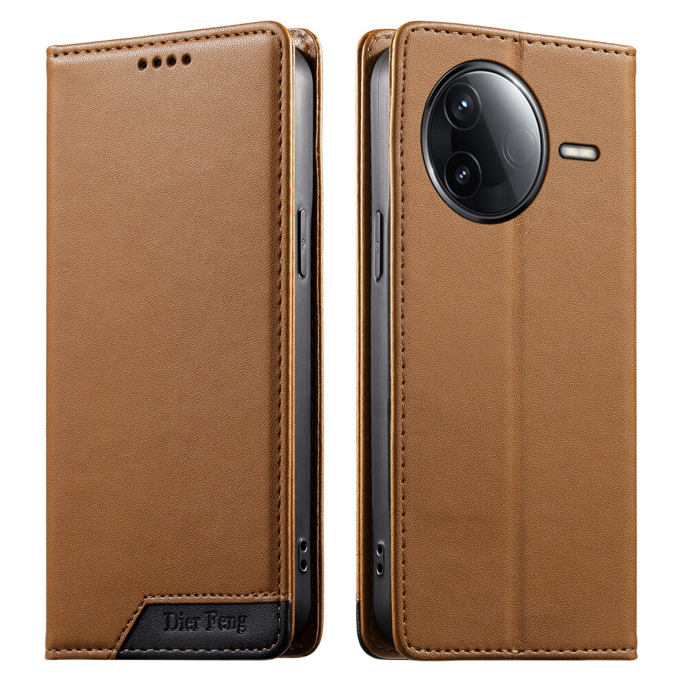 (Brown) Df-018 For Xiaomi Redmi K80 5G / Poco F7 Pro 5G / K80 Pro 5G / Poco F7 Ultra 5G Case Rfid Blocking Wallet Leather Brown 6914297929873