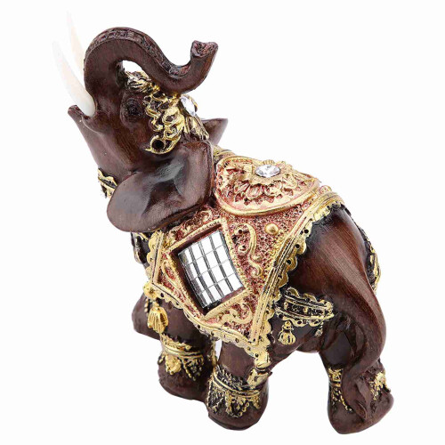 Wealth Elephant Figurine Wood Grain Style