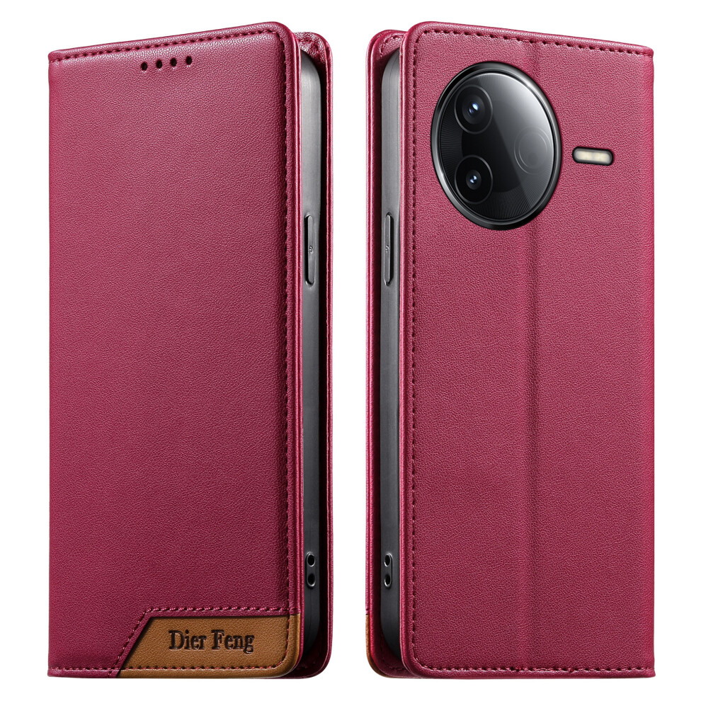 (Red) Df-018 For Xiaomi Mi K80 5G / Poco F7 Pro 5G / K80 Pro 5G / Poco F7 Ultra 5G Case Rfid Blocking Wallet Leather Red 6914290675272