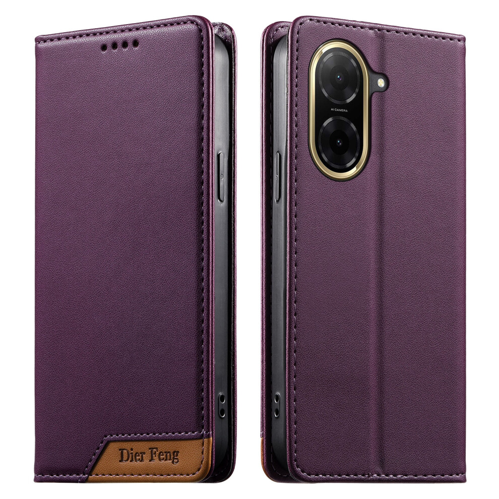 (Purple) Df-018 For Xiaomi Redmi A5 4G (171.7Mm) Case Rfid Blocking Wallet Leather Phone Cover With Color Splicing Logo Corner Purple 6914298366653