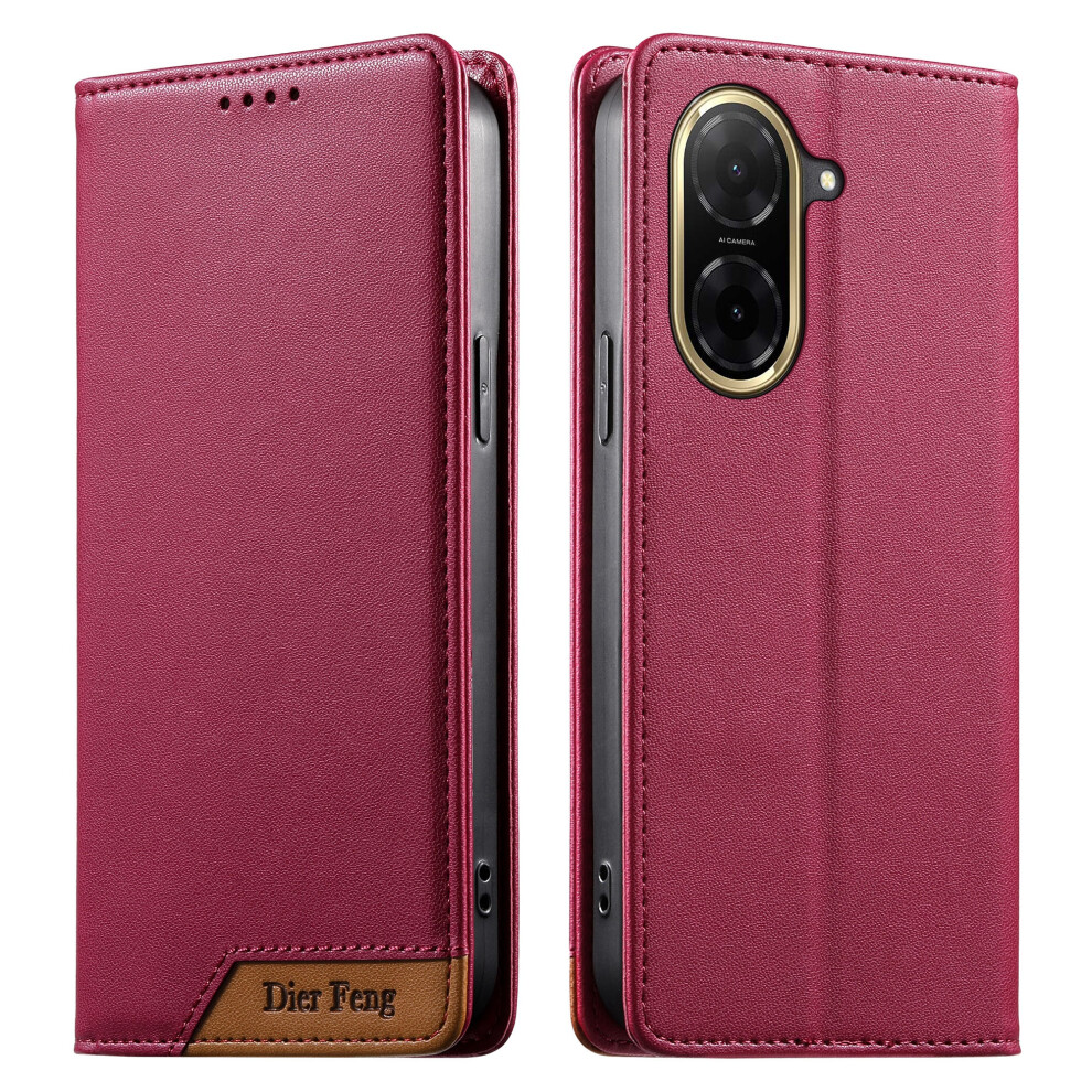 (Red) Df-018 For Xiaomi Mi A5 4G (171.7Mm) Case Rfid Blocking Wallet Leather Phone Cover With Color Splicing Logo Corner Red 6914295702706