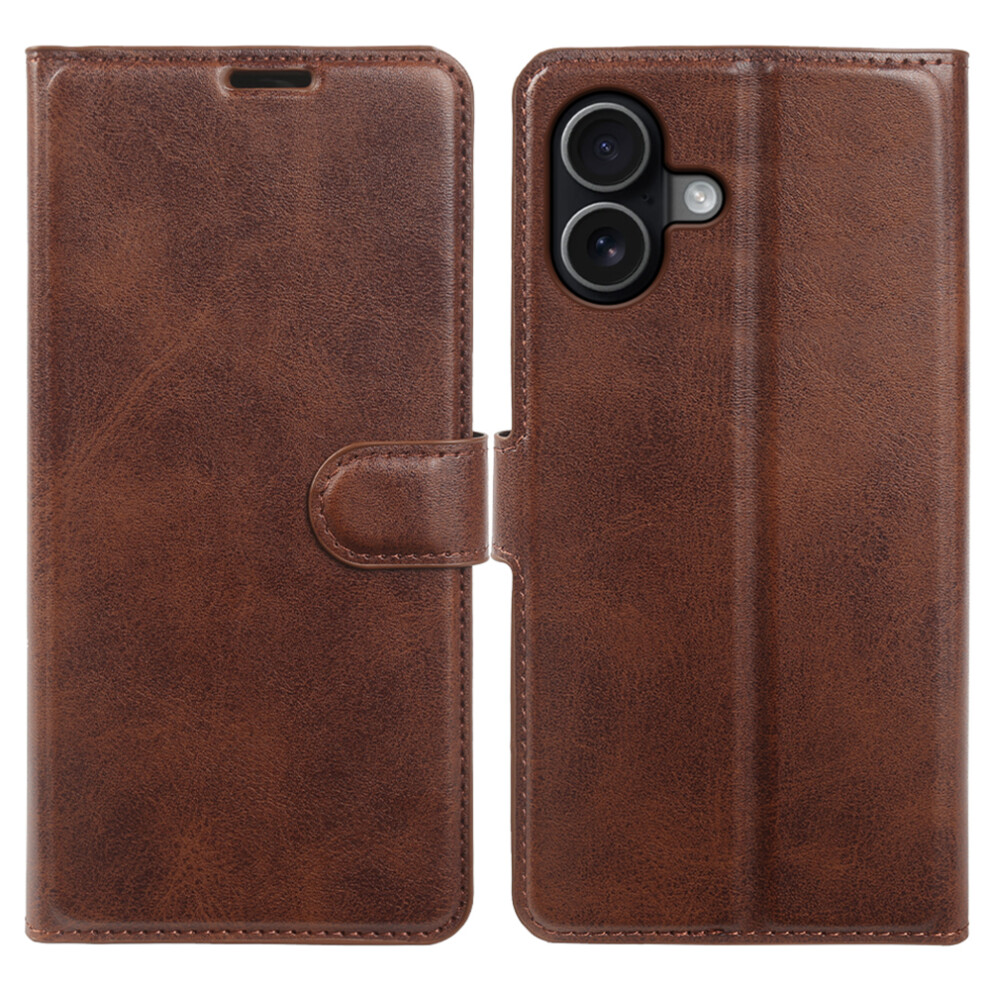 (Brown) For Iphone 17 Case Stand Wallet Calf Texture Pu Leather Flip Phone Cover Brown 6914299901822