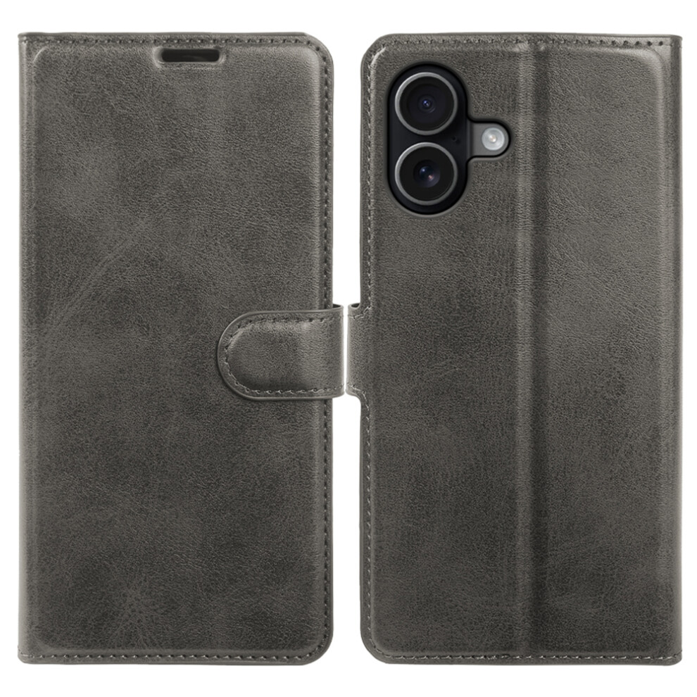 (Grey) For Iphone 17 Case Stand Wallet Calf Texture Pu Leather Flip Phone Cover Grey 6914294064256