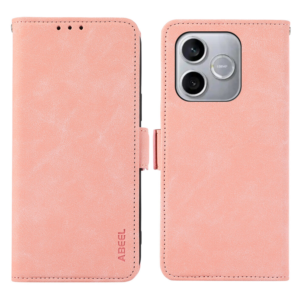 (Pink) For Honor 600 Lite 5G Case Pu Leather Folio Stand View Rfid Blocking Phone Cover Pink 6914297093161